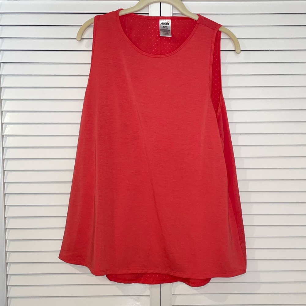 Avia Tank Top XL Yoga Pilates Breathable, Moisture Wicking Coral EUC